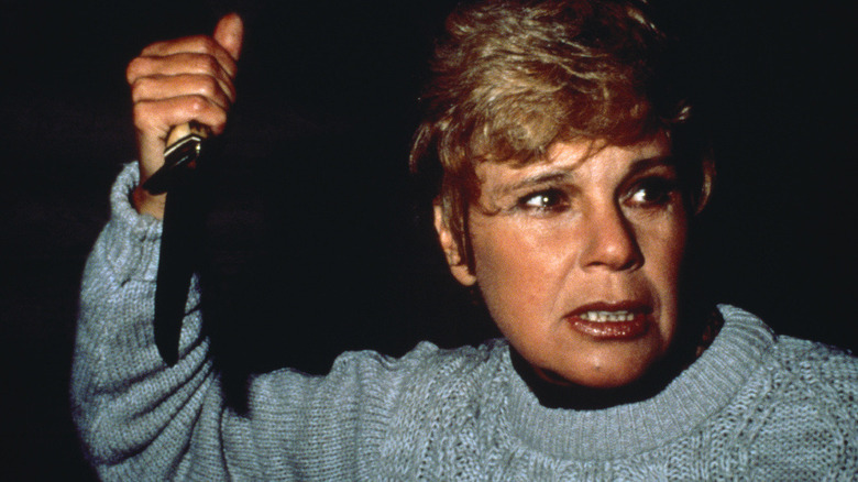 Pamela Voorhees raises knife