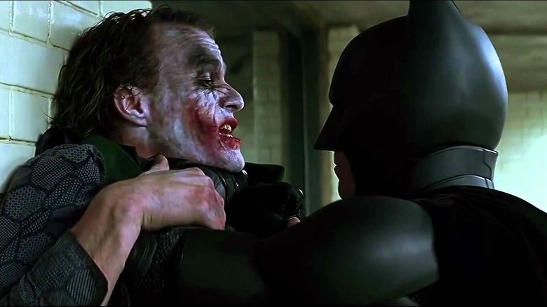 Batman interrogates the Joker in "The Dark Knight"