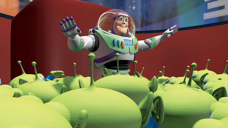 Buzz encountering the Little Green Men