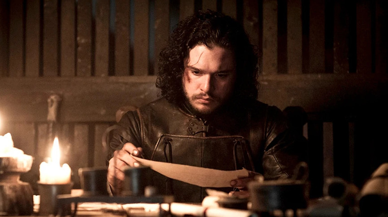 Jon Snow reads a manuscript