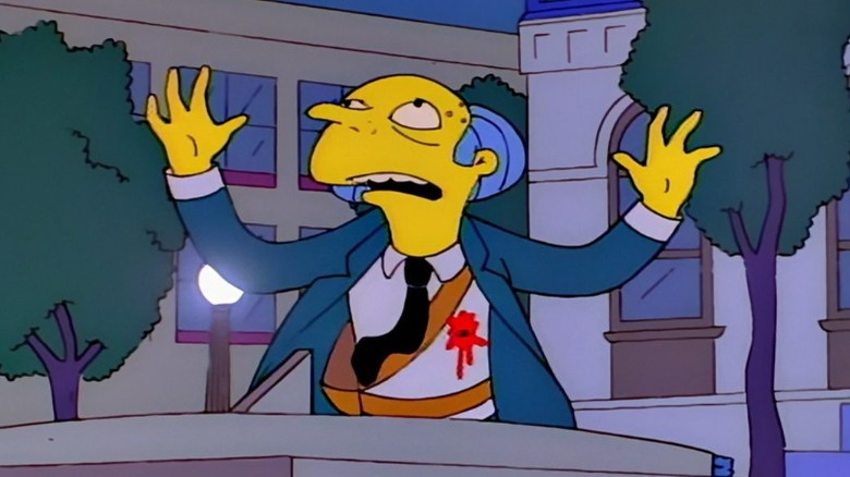 Mr Burns after being shot