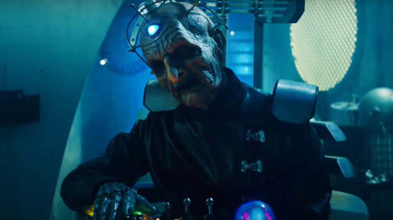 Davros leaning in chair