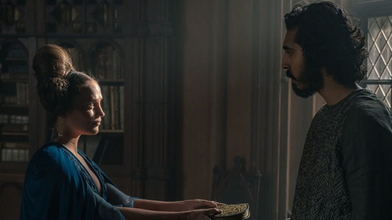 Alicia Vikander and Dev Patel in The Green Knight