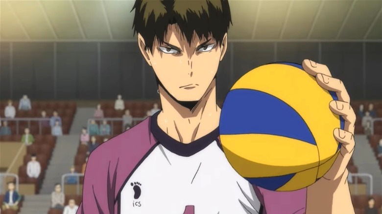 Wakatoshi Ushijima holding a volleyball