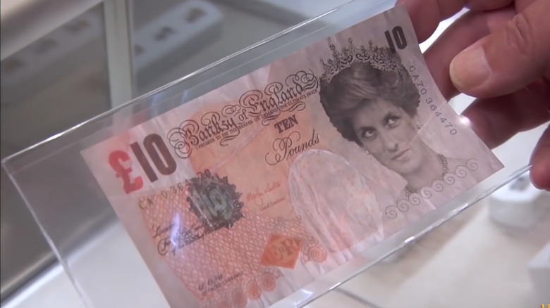 Counterfeit money by Banksy with Princess Diana on the front