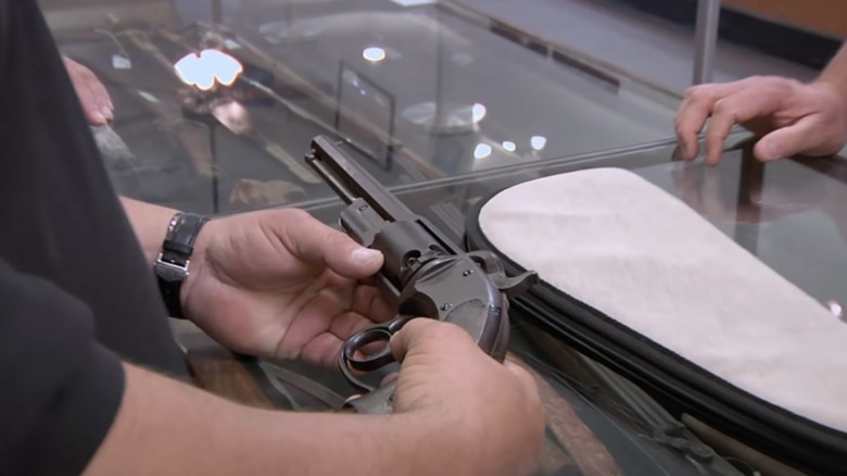 A Savage Navy Civilian gun held by Rick Harrison on Pawn Stars