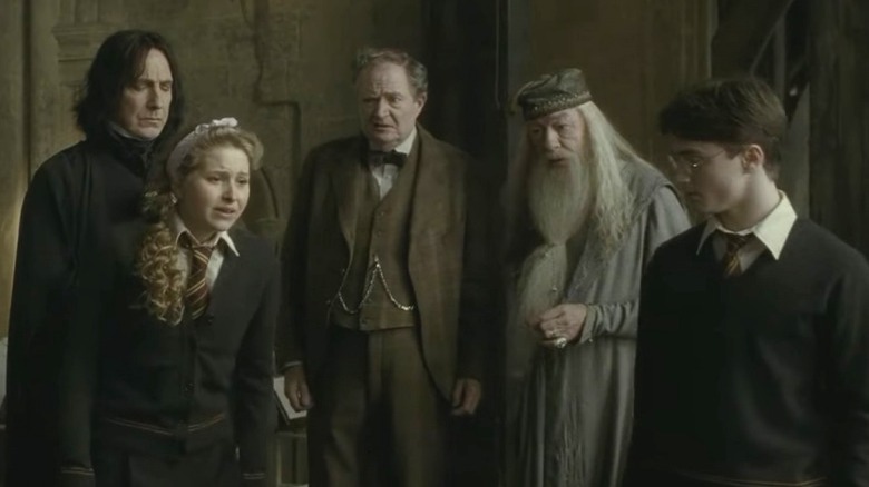 Snape, Lavender, Slughorn, Dumbledore, and Harry