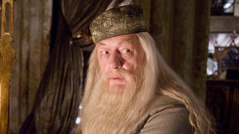 Michael Gambon Albus Dumbledore concerned