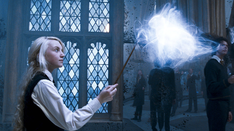 Evanna Lynch Luna Lovegood casting patronus