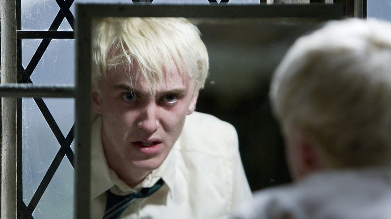 Tom Felton Draco Malfoy scared bathroom