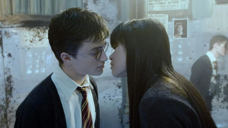 Harry and Cho kissing