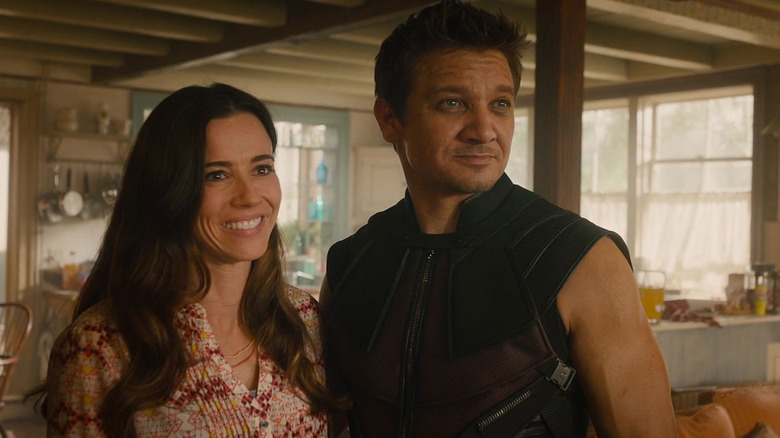 Linda Cardellini and Jeremy Renner as Laura and Clint Barton in Avengers: Age of Ultron