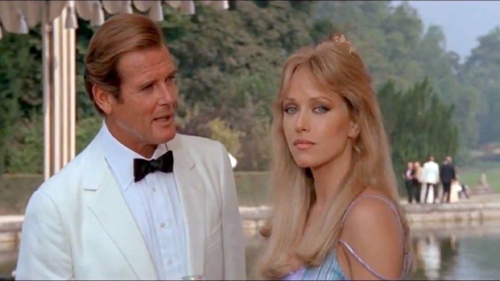 Roger Moore and Tanya Roberts speaking