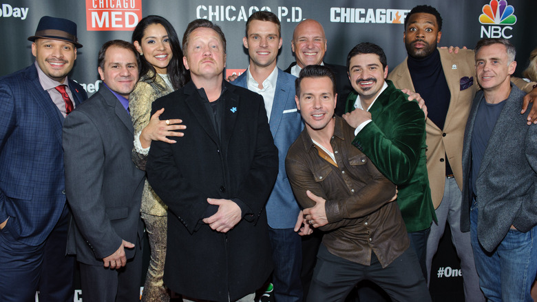 The Chicago Fire and Chicago P.D. cast posing