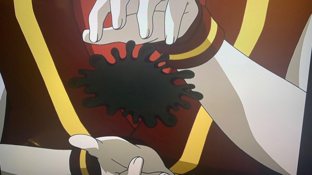 Toph earthbending the Splat logo in Avatar: The Last Airbender