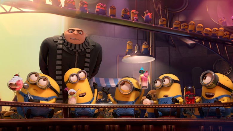 Gru looks over the Minions 