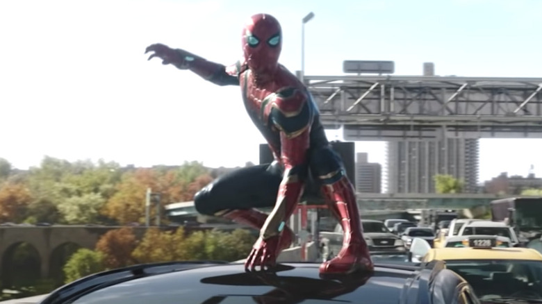 Spider-man car surfing