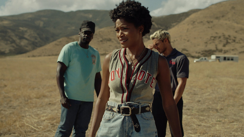 Keke Palmer and Daniel Kaluuya in desert