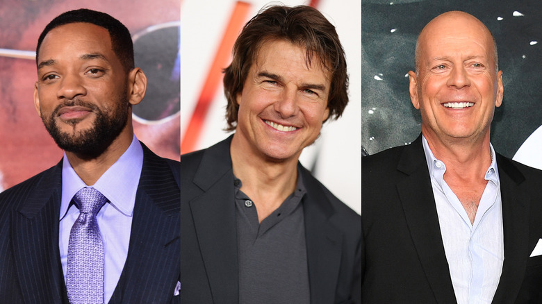 Will Smith, Tom Cruise and Bruce Willis side by side