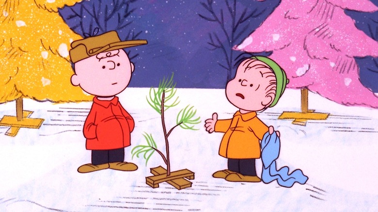 Charlie Brown and Linus with tree