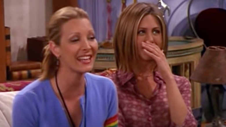 Jennifer Aniston breaking character in Friends