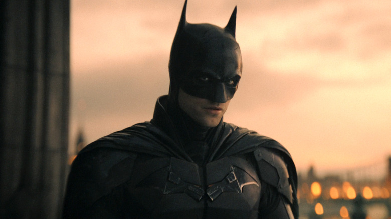 Robert Pattinson wearing Batman suit