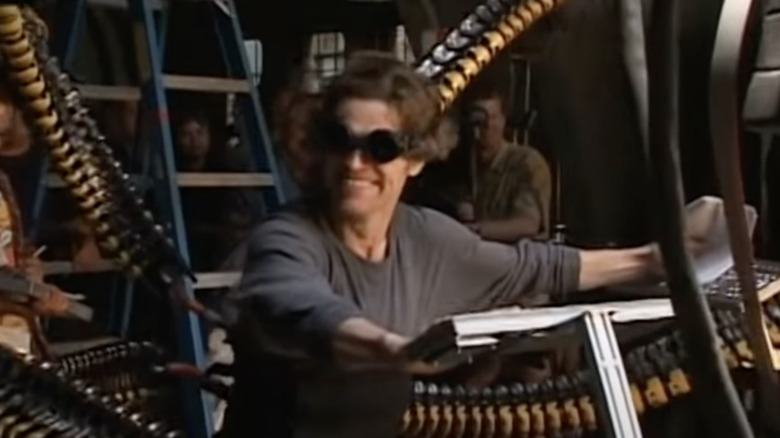 Willem Dafoe behind-the-scenes during Spider-Man 2