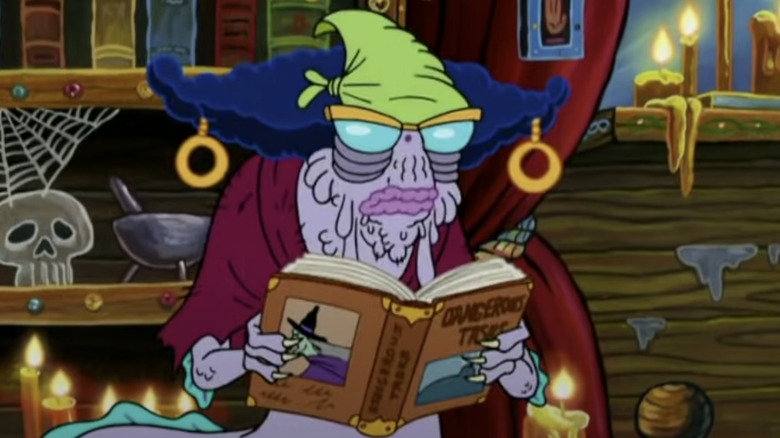 Madame Hagfish reading a book