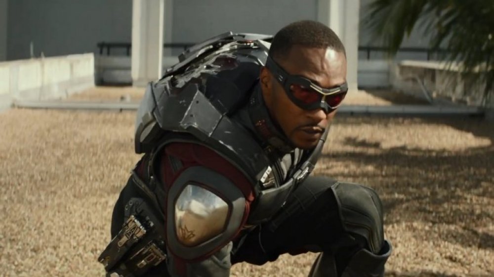 Anthony Mackie as the Falcon in Captain America: Civil War