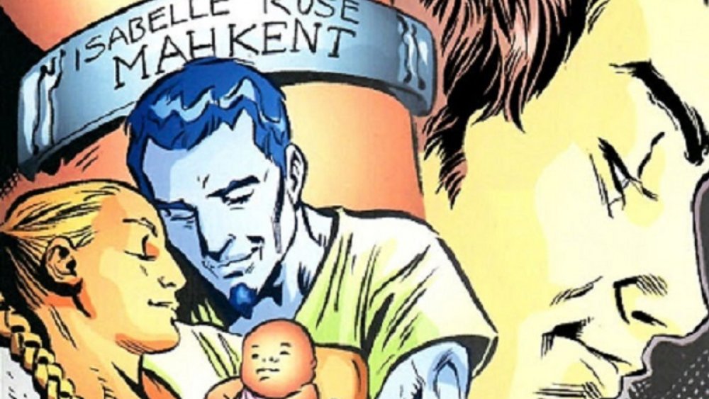 Cameron Mahkent, AKA Icicle, Artemis Crock, and their daughter, Isabelle Rose, from DC Comics