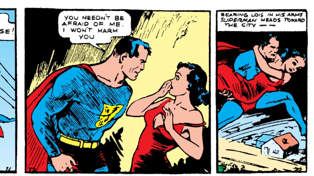 Lois Lane meets Superman, from DC Comics