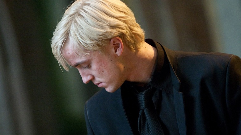 Draco Malfoy in a scene from a Harry Potter movie