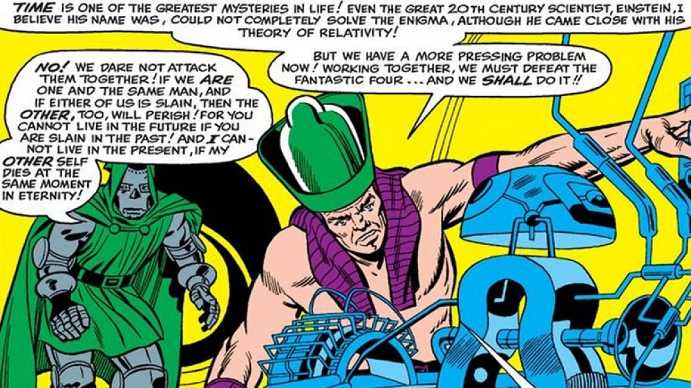 Kang the Conqueror, discussing villainy with Doctor Doom, from Marvel Comics