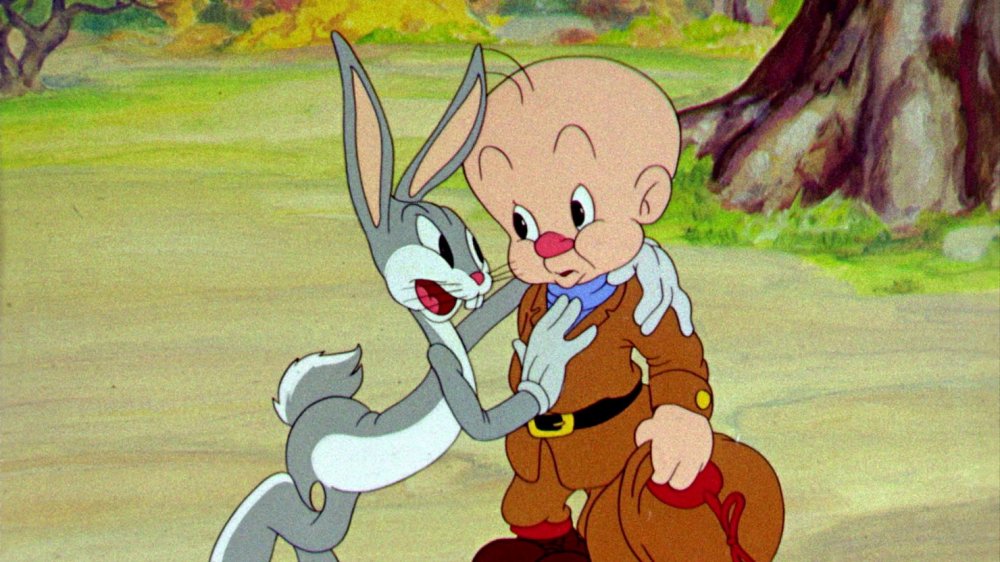 Bugs Bunny and Elmer Fudd from their first appearance in A Wild Hare