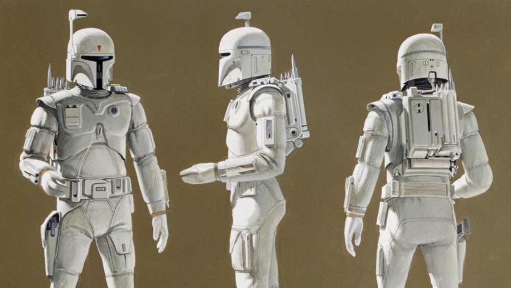 A Ralph McQuarrie concept drawing for the Imperial Super Trooper, that would eventually evolve into Boba Fett