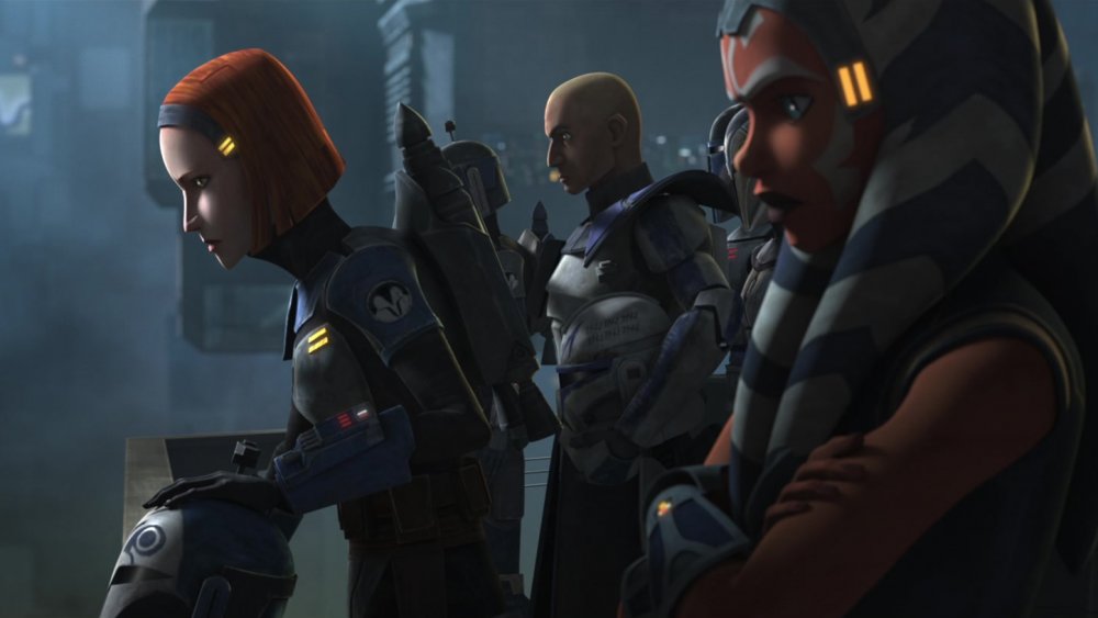 Bo-Katan Kryze, Commander Rex, and ex-Jedi Ahsoka Tano, the leaders of the Siege of Mandalore