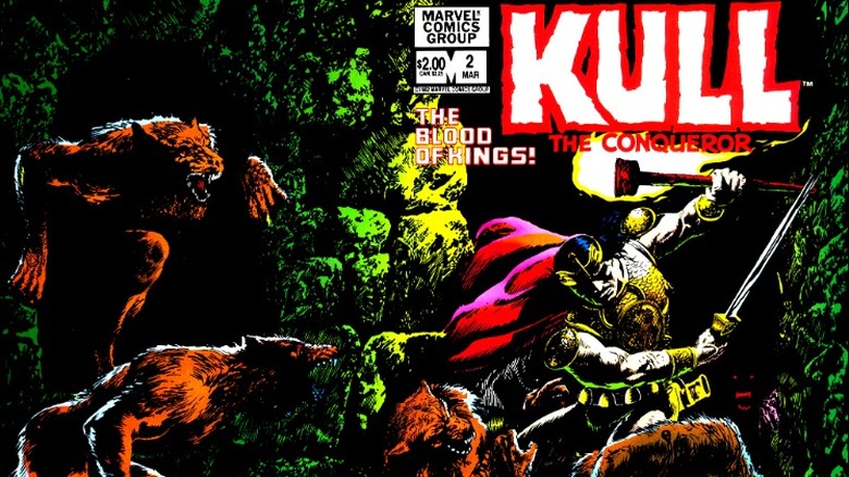 Kull fighting off Wolf Men