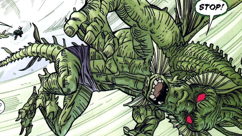 Hulk throws Fin Fang Foom