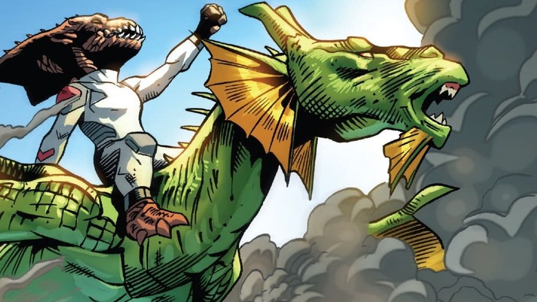 Broo rides Fin Fang Foom