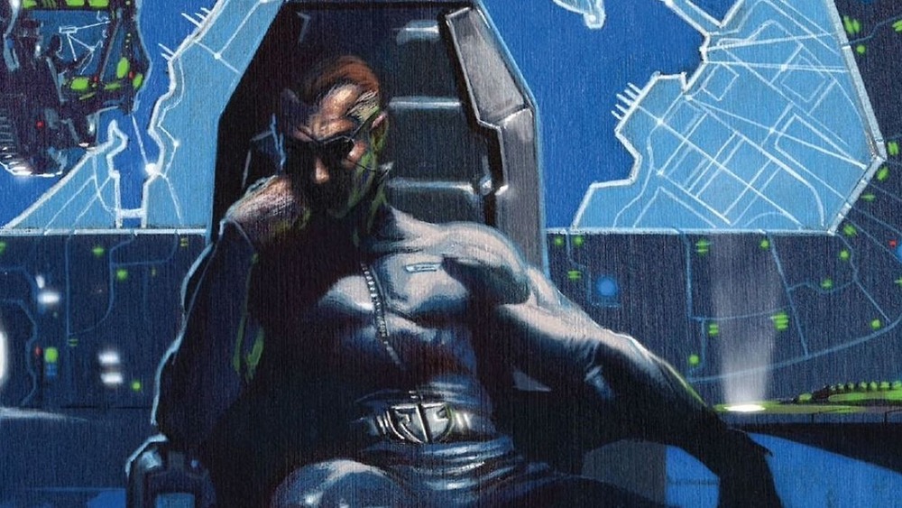 Nick Fury slumped in his chair during Marvel Comics' Secret War event