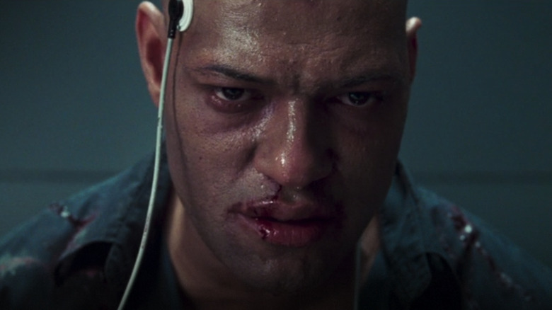 Morpheus resists torture in The Matrix