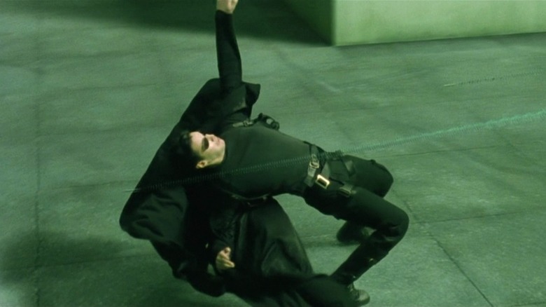 Neo dodges bullets in The Matrix