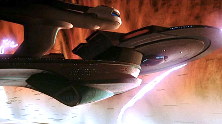 The Enterprise B is struck by the Nexus