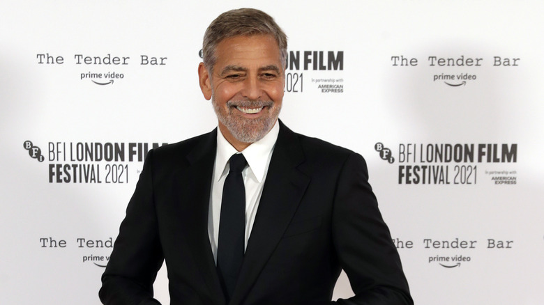 George Clooney wearing black suit