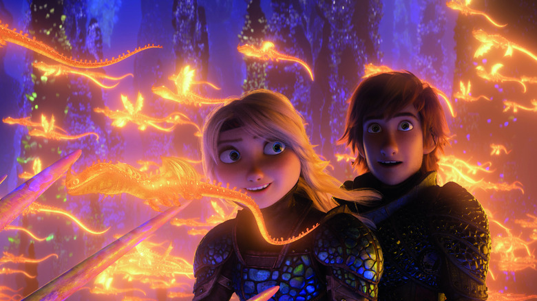 Hiccup and Astrid smile