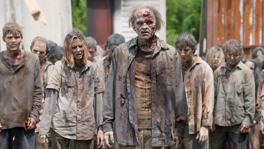 A horde of walkers on The Walking Dead