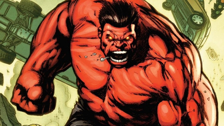 Red Hulk looking angry