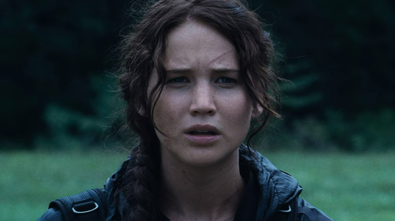 Katniss Everdeen squinting sadly
