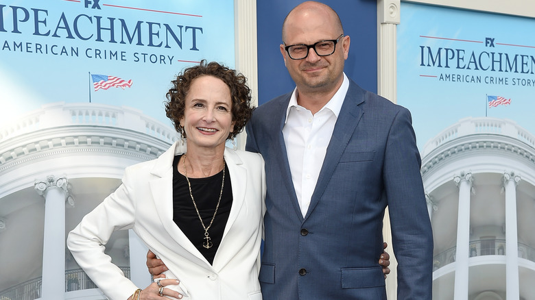 Nina Jacobson and Brad Simpson smiling