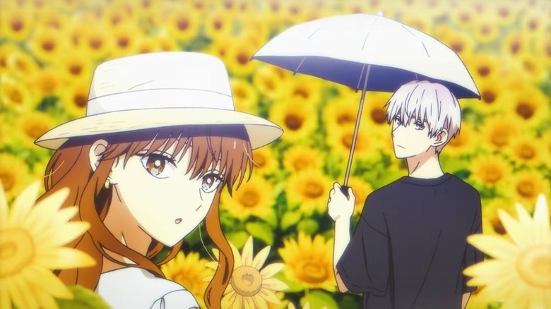 Fuyutsuki-san and Himuro-kun in flowers